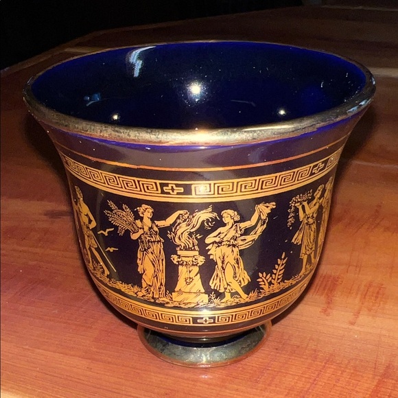 VTG Skratimenos Greek 24K GOLD trim on Blue Demitasse or Tea "CUP ONLY" - Picture 2 of 5